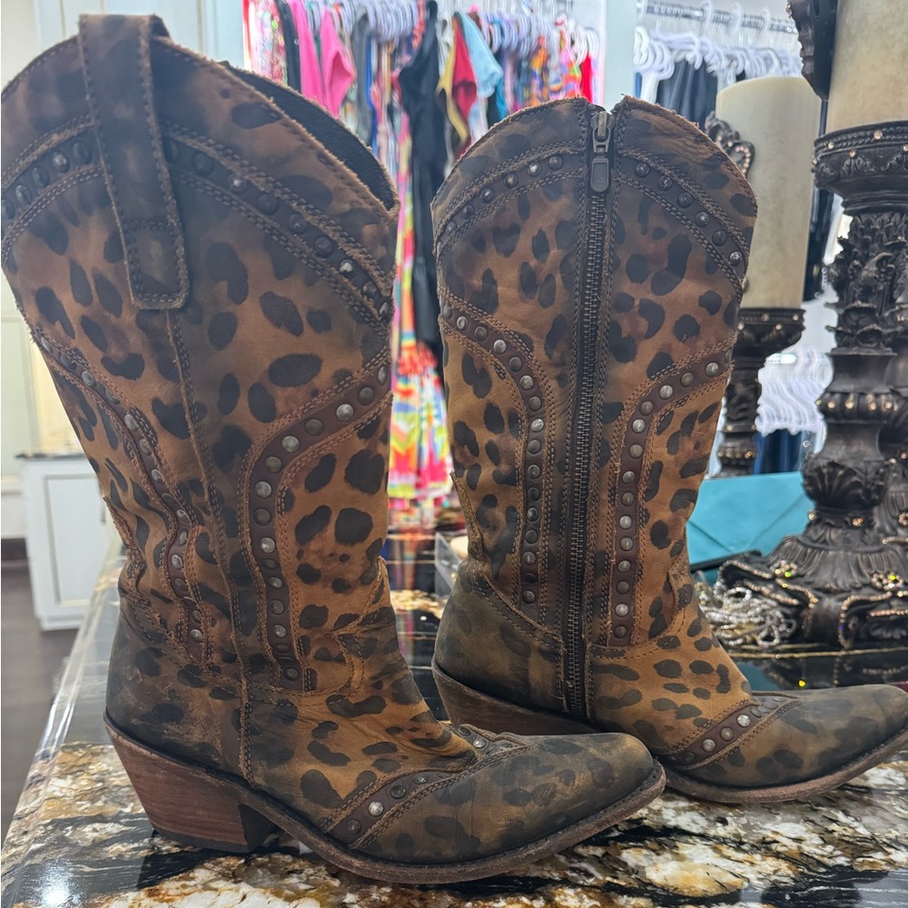 Liberty Black Leopard Print boots